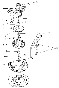 Bearing Housing, Brake, Pulley And Pivot Dome Diagram and Parts List for NA3612L33628  Speed Queen Washer