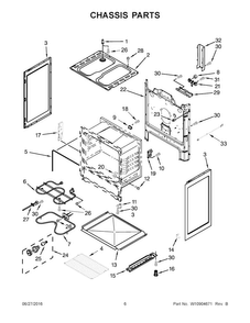 Chassis Parts Diagram and Parts List for YACR4303MFS0  Amana Range