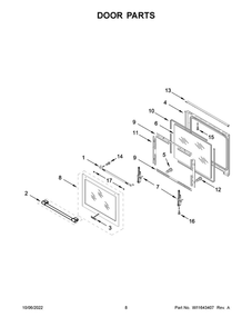 Door Parts Diagram and Parts List for MGS8800FZ5  Maytag Range