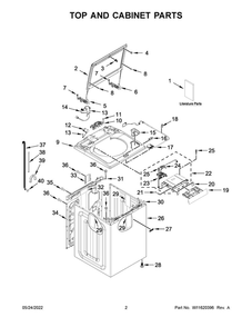 Part Location Diagram of W11624934 Whirlpool HOUSING