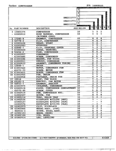 Compressor Page 2 Diagram and Parts List for HMG211777  Admiral Refrigerator