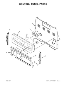 Control Panel Parts Diagram and Parts List for AER6303MFB0  Amana Range