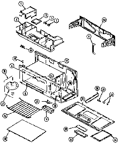 Body/base Diagram and Parts List for M457B  Jenn-Air Microwave