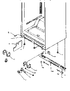 Cabinet Bottom Diagram and Parts List for TXI22R2-P1168014W  Amana Refrigerator