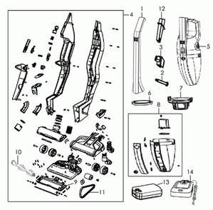 Diagram Diagram and Parts List for BH52110  Hoover Upright Vacuum