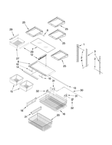 Shelf Parts Diagram and Parts List for ABB1924WEB0  Amana Refrigerator