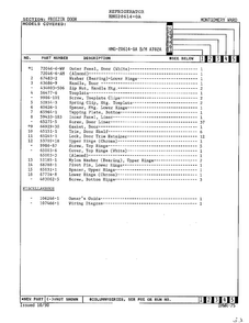 Freezer Door Page 2 Diagram and Parts List for 6540A REV J Norge Washer