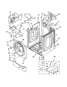 Cabinet Parts Diagram and Parts List for MDE25PDBGW0  Maytag Dryer