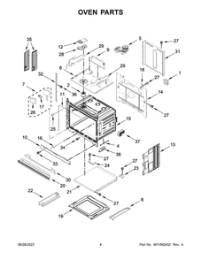Oven Parts Diagram and Parts List for JMW2430LL03  Jenn-Air Microwave Oven Combo