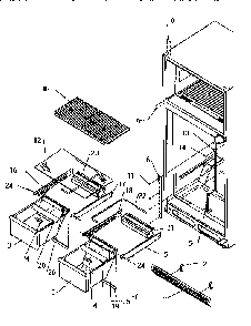 Cabinet Shelving Diagram and Parts List for TW18S2W-P1194401W  Amana Refrigerator