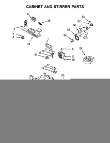 Cabinet And Stirrer Parts Diagram and Parts List for JMW3430DB00  Jenn-Air Microwave