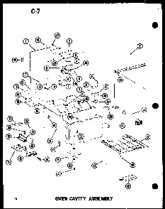Oven Cavity Assembly Diagram and Parts List for RC-20 P72100-8M Amana Microwave