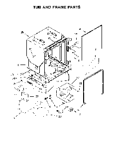 Tub And Frame Parts Diagram and Parts List for 66514813N612  Kenmore Dishwasher