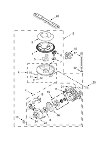 Pump, Washarm And Motor Parts Diagram and Parts List for MDB8969SDM2  Maytag Dishwasher