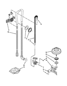 Fill, Drain And Overfill Parts Diagram and Parts List for JDB9200CWX3  Jenn-Air Dishwasher