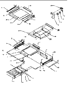 Cabinet Shelving Diagram and Parts List for TX21R2-P1157609W  Amana Refrigerator