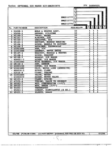 Optional Ice Maker Kit Page 2 Diagram and Parts List for HMG211770  Admiral Refrigerator