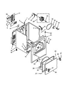 Cabinet Parts Diagram and Parts List for NED4705EW0  Amana Dryer