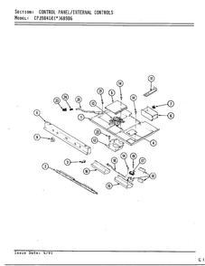 Control Panel - Backguard Diagram and Parts List for CPJ9841K(*)689DG  Hardwick Range