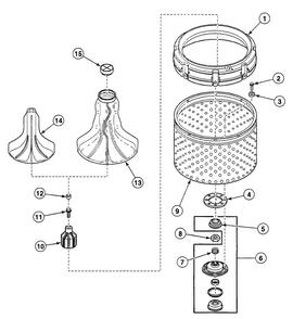 Agitator Assy Diagram and Parts List for SWT121WA  Speed Queen Washer