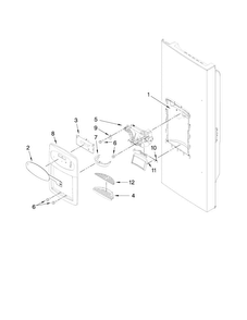 Dispenser Front Parts Diagram and Parts List for 7MI2569VEM2  Maytag Refrigerator