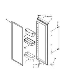 Refrigerator Door Parts Diagram and Parts List for MSC21C6MDM02  Maytag Refrigerator