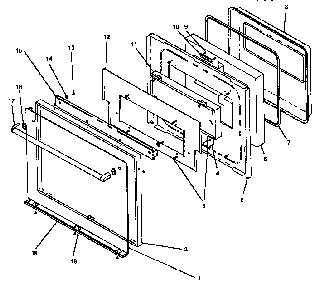Oven Door Diagram and Parts List for CACO27SEW1 P41132338N Amana Range