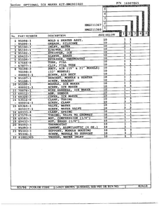 Optional Icemaker Kit Page 2 Diagram and Parts List for HMG211360  Admiral Refrigerator