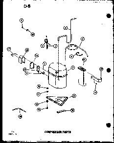 Compressor Parts Diagram and Parts List for 8P-5L P69053-1R Amana Air Conditioner
