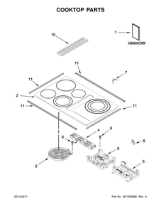 Part Location Diagram of W11476087 Whirlpool GRILLE