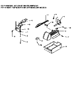 Icemaker Diagram and Parts List for TR21S4W-P1196104WW  Amana Refrigerator