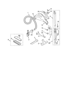 Hose And Attachment Diagram and Parts List for 11620512003  Kenmore Canister Vacuum