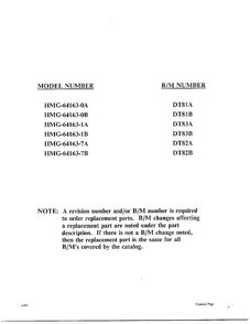 Front Page Diagram and Parts List for 64163-0A  Admiral Refrigerator