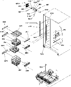 Freezer Shelves And Light Diagram and Parts List for SRD327S3W-P1312502WW  Amana Refrigerator