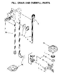 Fill, drain and overfill parts Diagram and Parts List for MDB7959SHZ1  Maytag Dishwasher