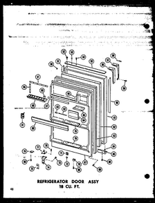 Refrigerator Door Assy 18 Cu. Ft. Diagram and Parts List for T16J-P60178-1W  Amana Refrigerator