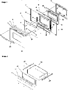 Oven Door & Storage Drawer Diagram and Parts List for ZRHSC8750E-P1130655NE  Amana Range