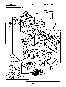 Fresh Food & Freezer Compartment Diagram and Parts List for RT11S 86T01 Maytag Refrigerator