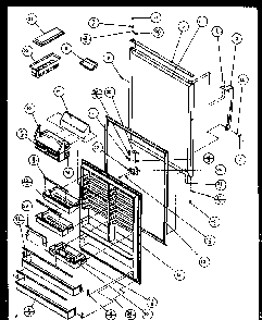 Ref Door Diagram and Parts List for TZ21Q2W-P1111713WW  Amana Refrigerator