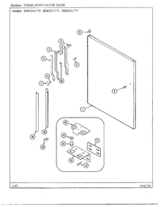 Fresh Food Outer Door Diagram and Parts List for HMG241777  Admiral Refrigerator
