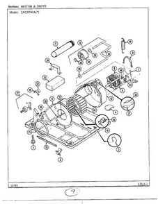 Motor And Drive Diagram and Parts List for 8740A  Norge Dryer