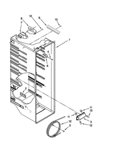 Refrigerator Liner Parts Diagram and Parts List for MSD2573VEW00  Maytag Refrigerator