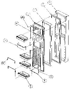 Freezer Door Diagram and Parts List for 36768-P1135803W  Amana Refrigerator