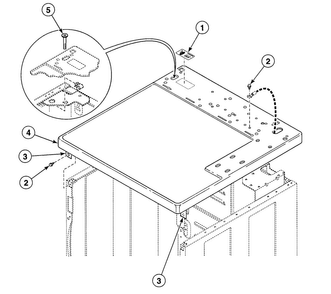 Cabinet Top Diagram and Parts List for SDE807QF  Speed Queen Dryer