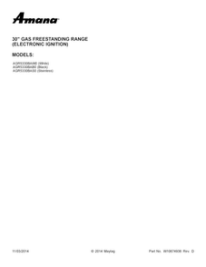 Cover Sheet Diagram and Parts List for AGR5330BAW0  Amana Range