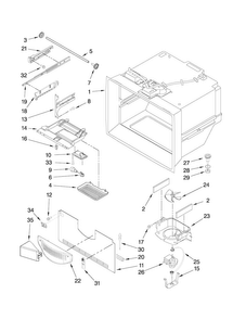 Freezer Liner Parts Diagram and Parts List for JFC2089HTW3  Jenn-Air Refrigerator