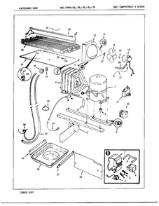 Unit Compartment And System Diagram and Parts List for 19864A  Admiral Refrigerator