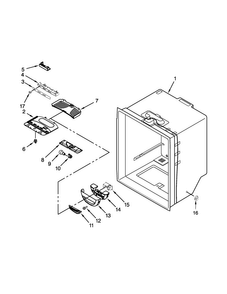 Refrigerator Liner Parts Diagram and Parts List for MFF2558DEM00  Maytag Refrigerator
