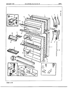 Doors Diagram and Parts List for 21954A  Admiral Refrigerator