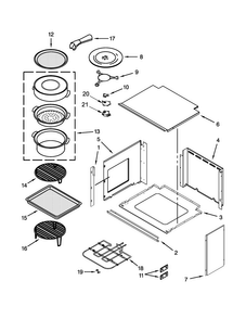 Top Support And Turntable Parts Diagram and Parts List for JMW3430WB03  Jenn-Air Microwave